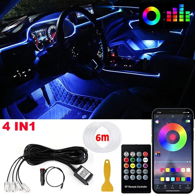 RGB LED Interior Car Strip Lights
