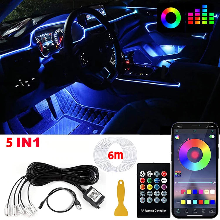 RGB LED Interior Car Strip Lights