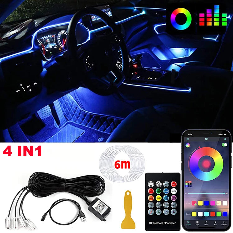 RGB LED Interior Car Strip Lights